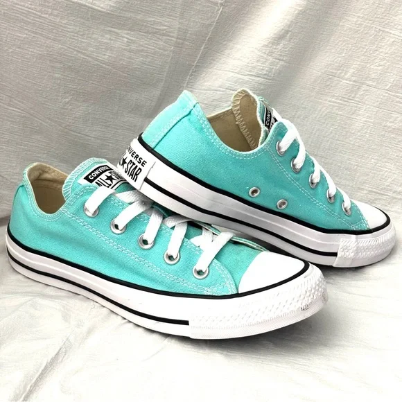 Converse All ⭐️ Star Unisex W6/M4 Chuck Taylor Aqua Canvas Low Top Sneakers - Picture 14 of 14